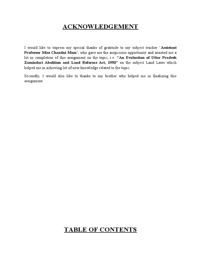 Land Reforms Act 1950 India