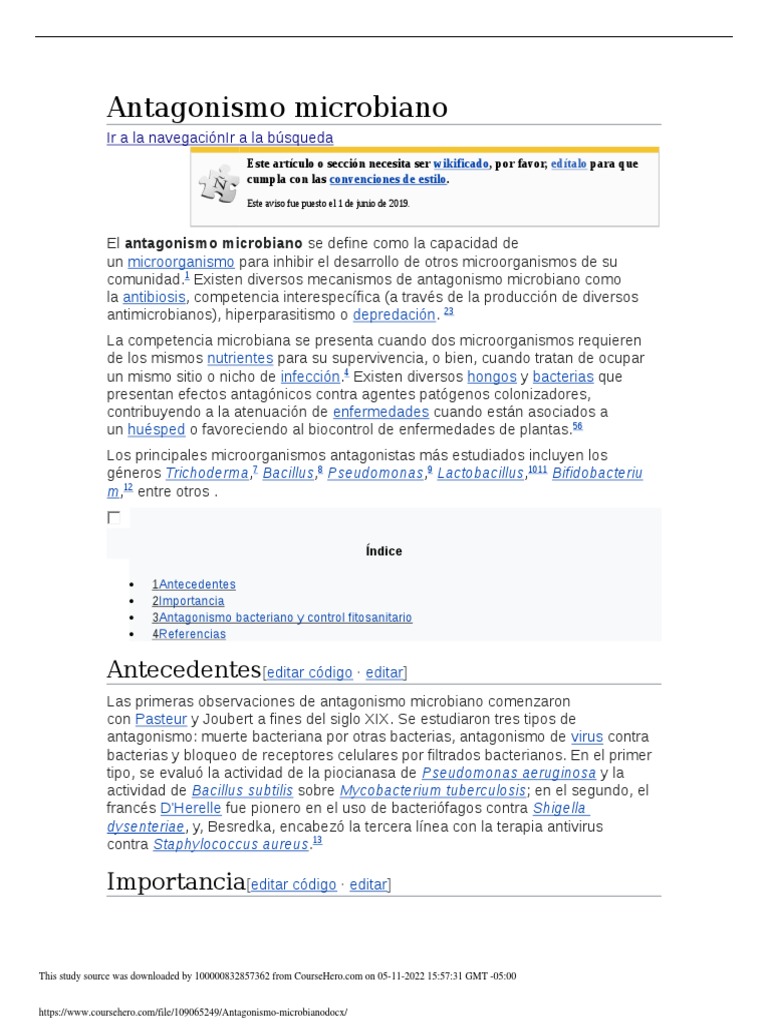 Antagonismo Microbiano PDF Las bacterias