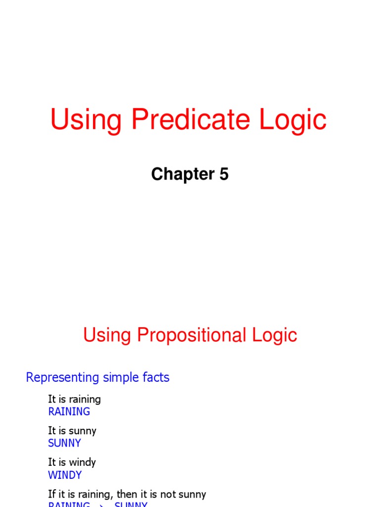 Using Predicate Logic | PDF | Mathematical Logic | Deductive Reasoning