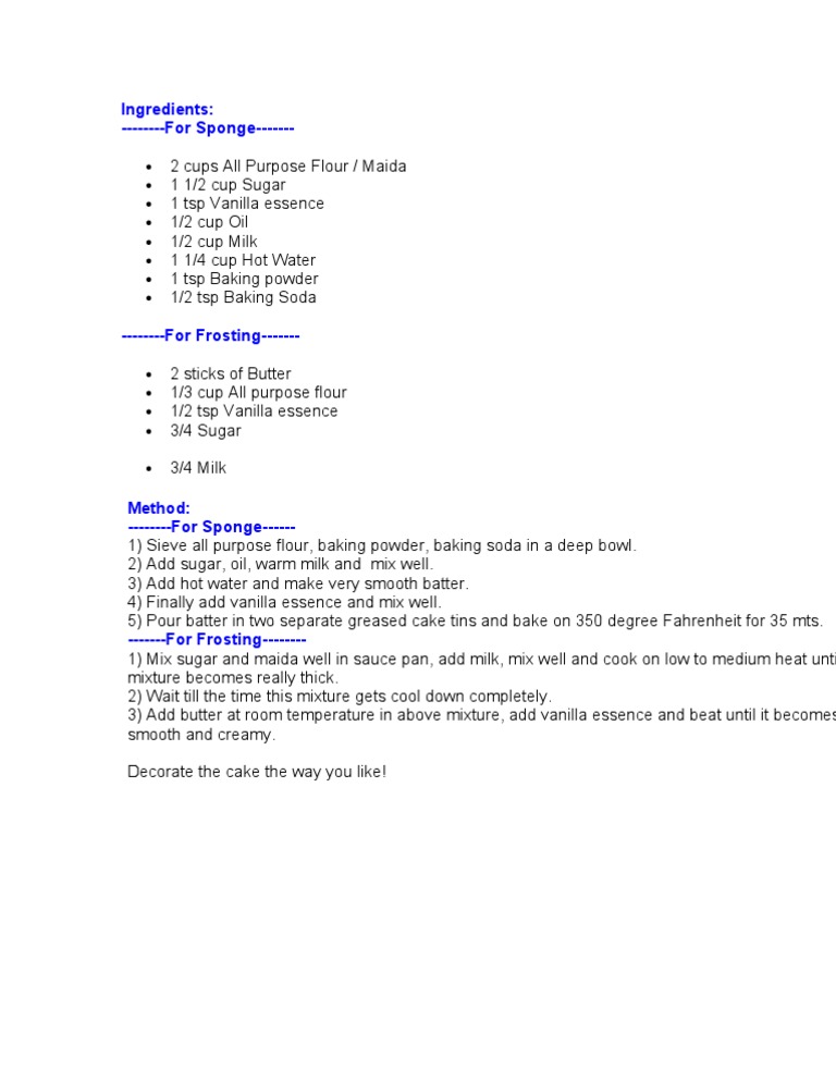 Cake | PDF
