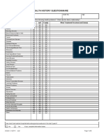 Health history questionnaire