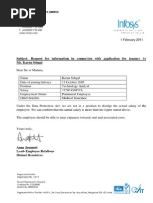 Rent Letter