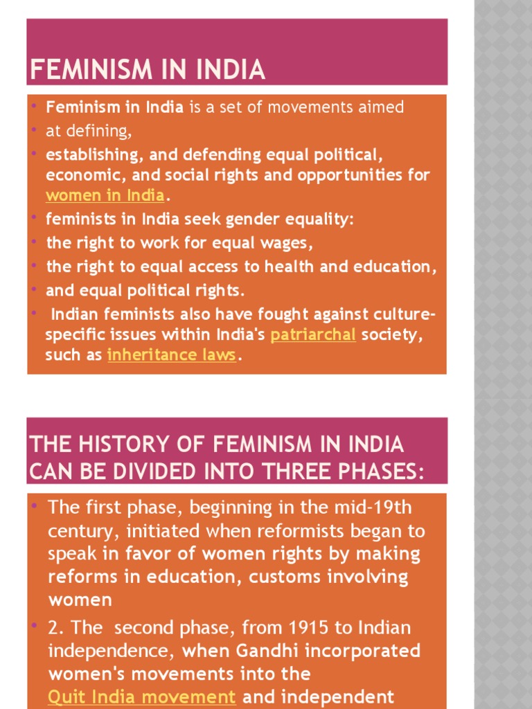 History of Feminism in India | PDF | Gender Studies | Discrimination ...