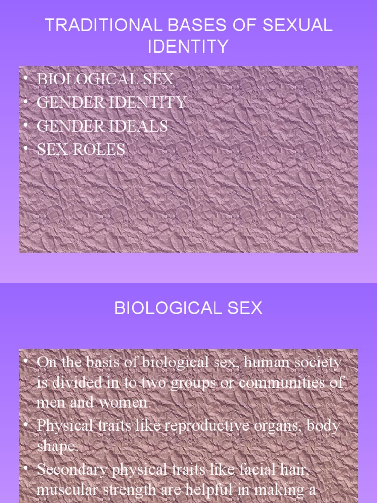 Traditional Bases of Sexual Identity | PDF | Gender | Gender Studies