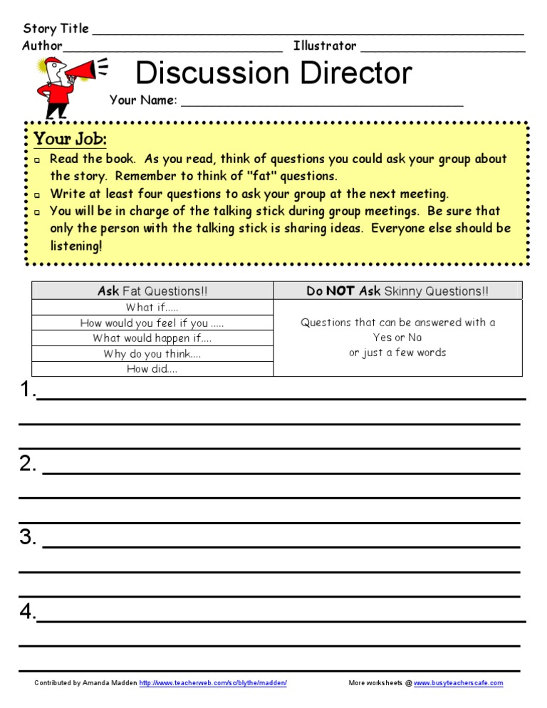 Discussion Director Guidelines | PDF