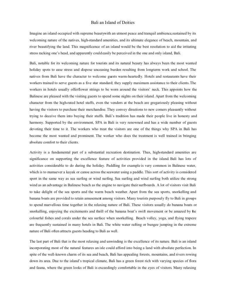 My trip to bali essay image