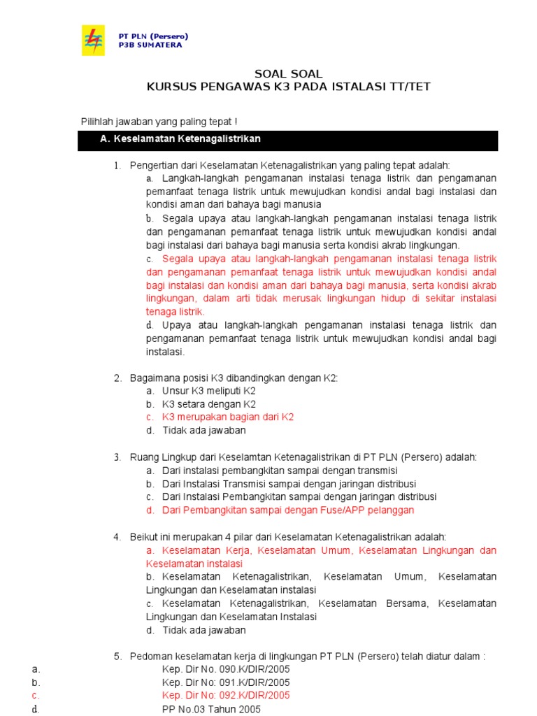 Contoh Soal Diskusi Materi K3lh