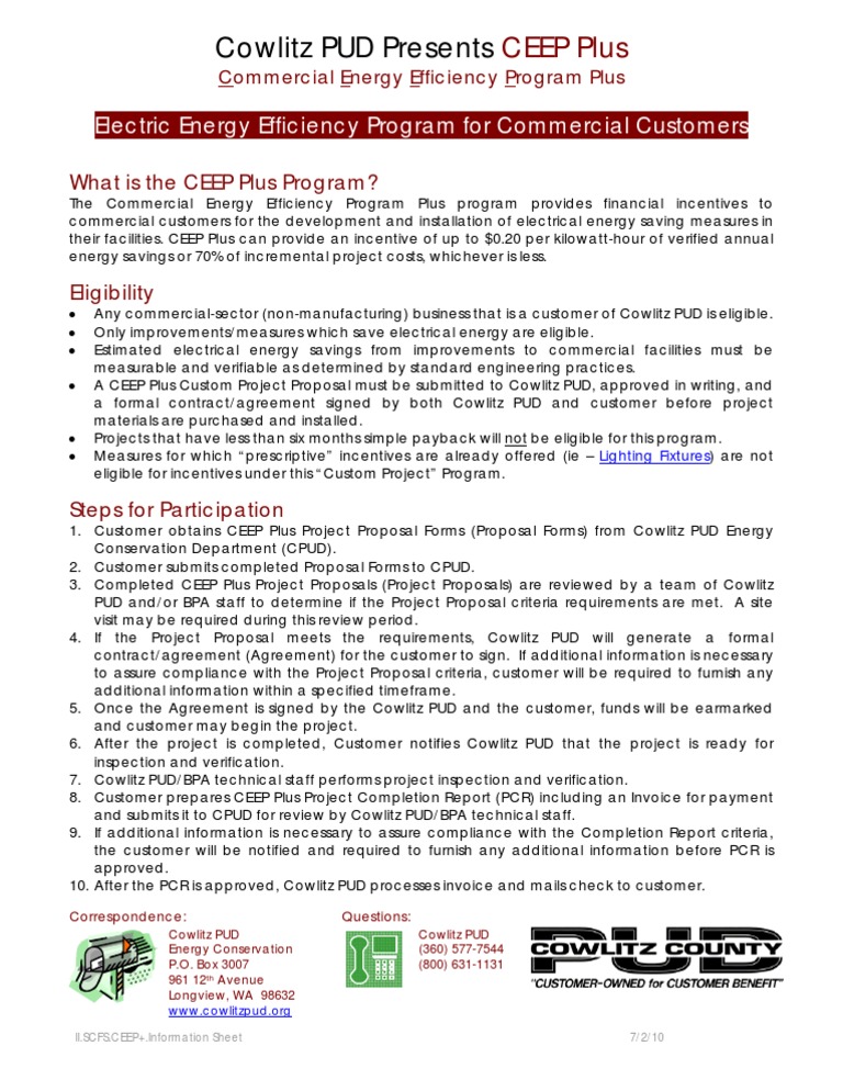 Cowlitz PUD Commercial Energy Efficiency Program | PDF | Efficient ...