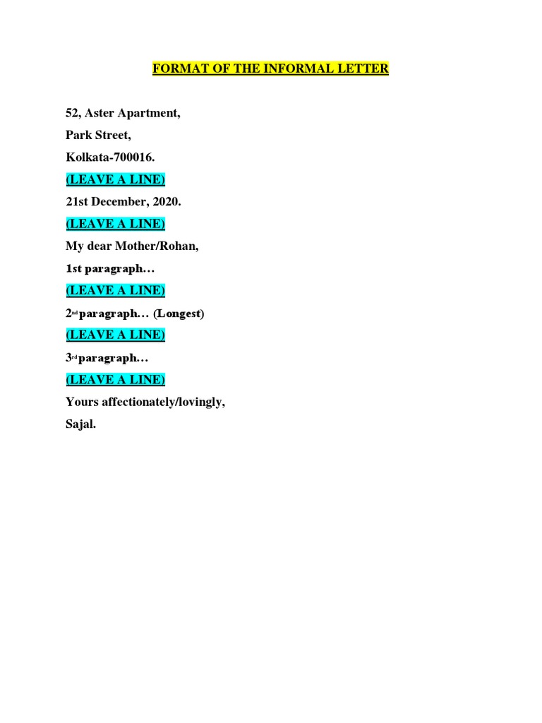 Format of The Letters | PDF | Home & Garden