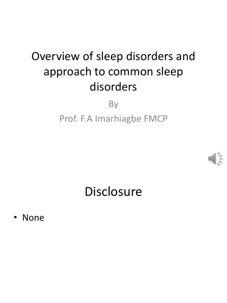 Overview of Sleep and Common Sleep Disorders PDF Sleep Rapid Eye
