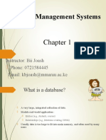 Database Management Systems: Instructor: Bii Joash Phone: 0721584445 Email: Kbjoash@mmarau - Ac.ke