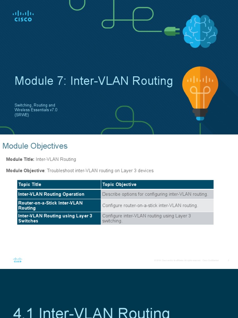 Module 7: Inter-VLAN Routing: Switching, Routing and Wireless ...