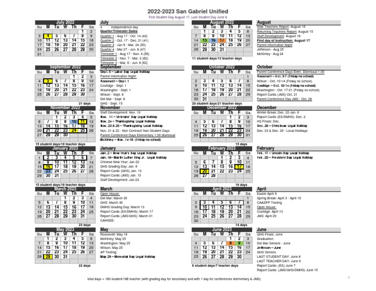 Schoolcalendar2022 2023 | PDF | Schools | Holidays