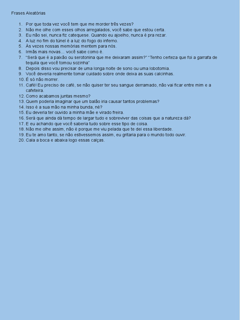Frases e Mensagens Aleatórias | PDF | Autoajuda | Poesia