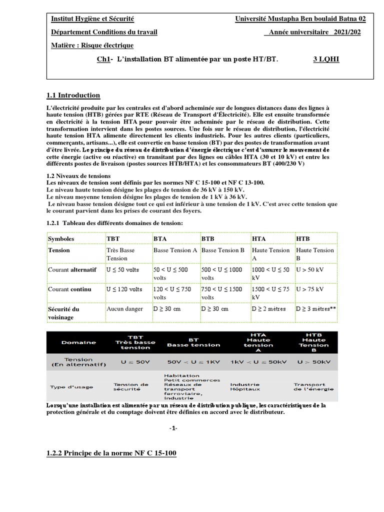 Normes des installations haute tension PDF Réseau électrique — free download