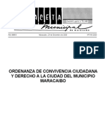 Ordenanza de Convivencia Ciudadana y Derecho A La Ciudad Del Municipio Maracaibo
