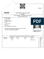 University of Calcutta Admit: Rahul Shaw Upendra Shaw 191046-21-0333