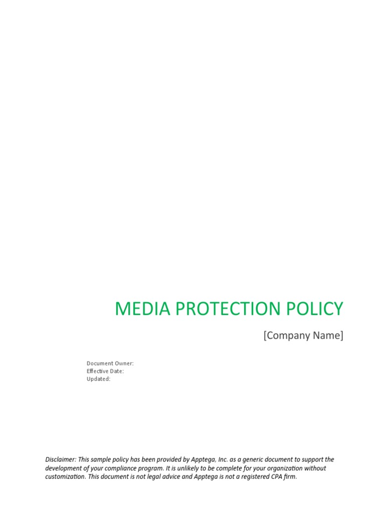 Media Protection Policy Name) PDF Policy Backup