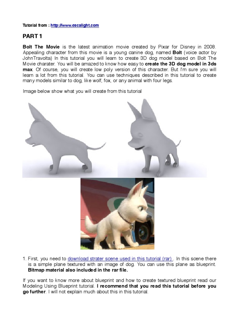 3D Dog Modeling Tutorial in 3ds Max | PDF | Vertex (Geometry) | Polygon