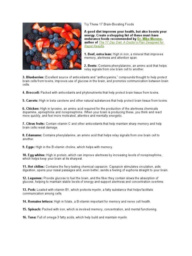 Brain Boosting Foods | PDF