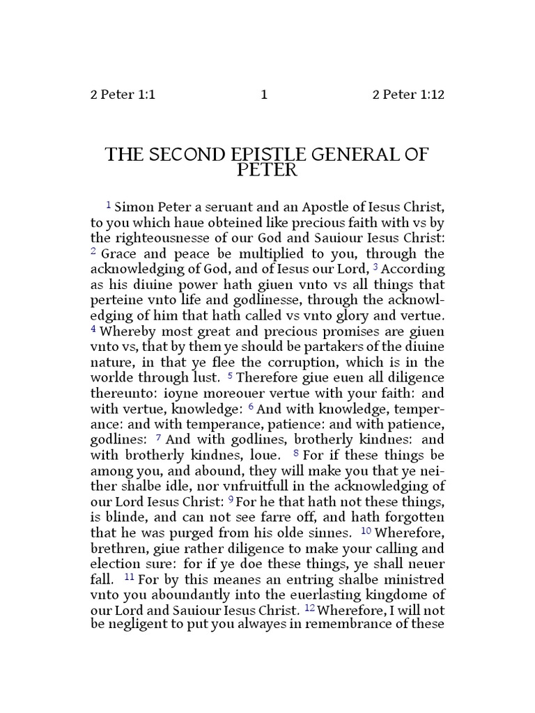 The Second Epistle General of Peter | Descargar gratis PDF | Jesus ...