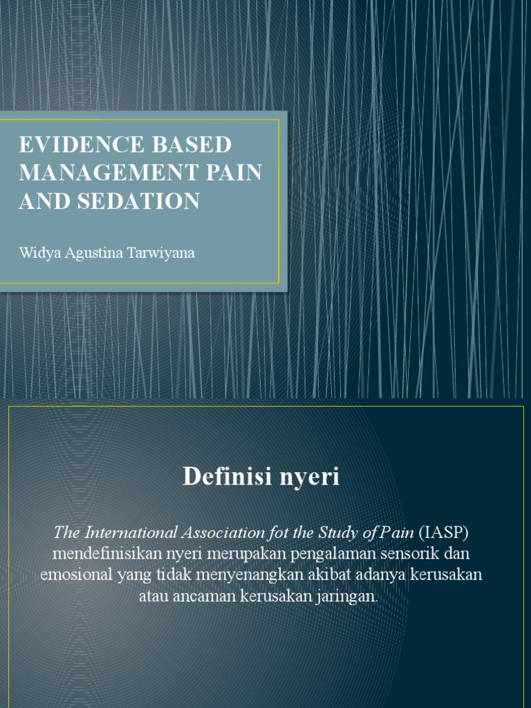 Evidence Based Management Pain and Sedation | PDF