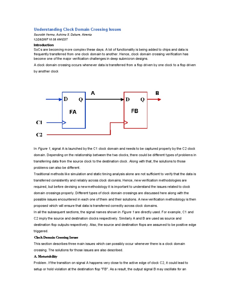 Clock Domain Crossing Issues Explained | PDF | Formal Verification ...