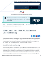 TEAL Center Fact Sheet No. 8: Effective Lesson Planning: Access Resources For State Adult Education Staff