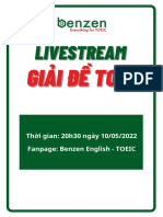 LIVESTREAM GIẢI ĐỀ TOEIC BENZEN ENGLISH NGÀY 10.5