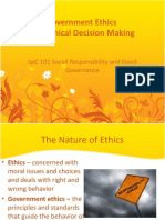 Government Ethics and Ethical Decision Making: SPC 101 Social Responsibility and Good Governance