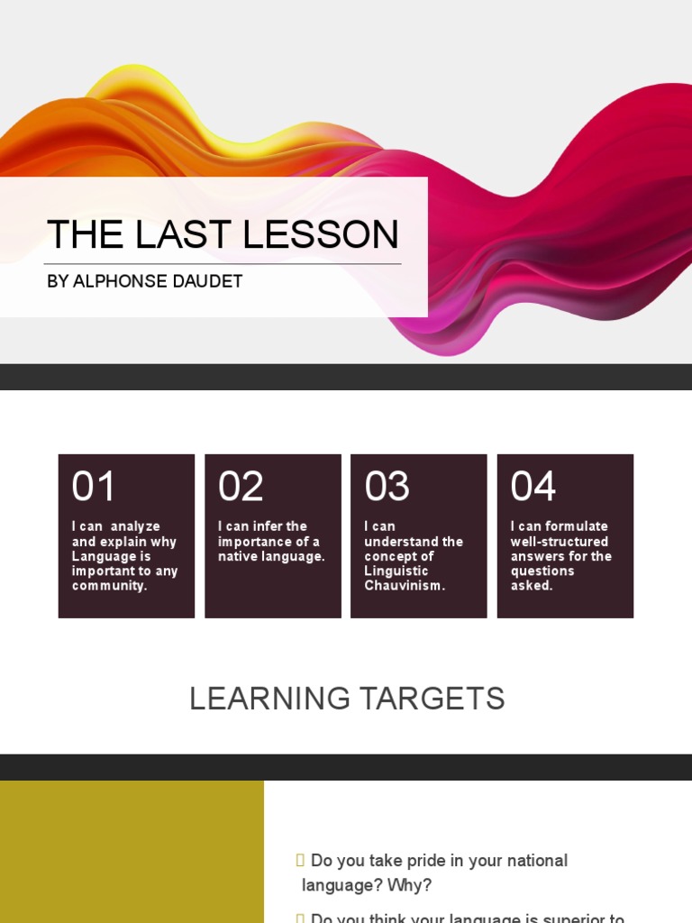 The Last Lesson by Alphonse Daudet PDF Human Communication