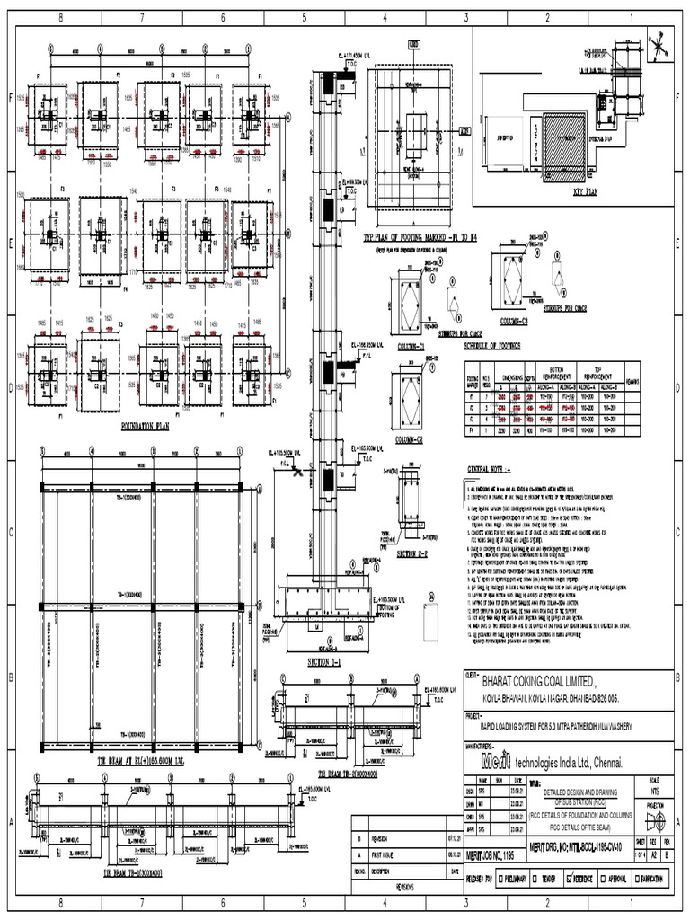 Detailed RCC Design Drawings for the Substation of a Rapid Loading ...