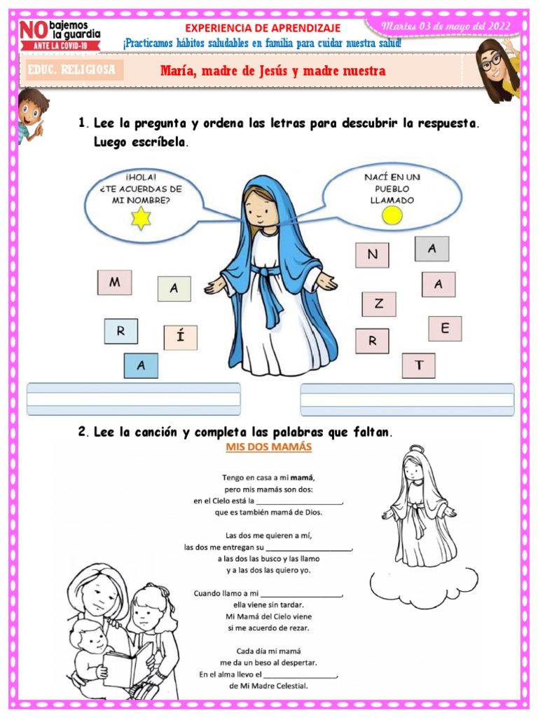 D2 A2 FICHA María, Madre de Jesús y Madre Nuestra | PDF