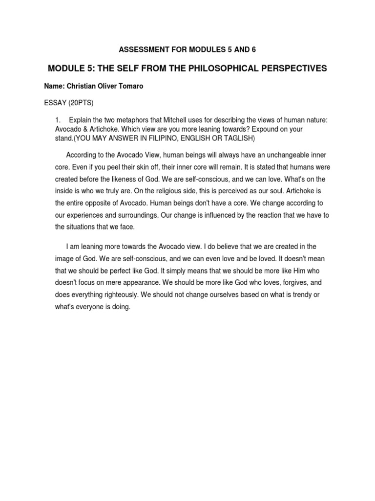 Assessment For Modules 5 and 6 | PDF | Extraversion And Introversion | God