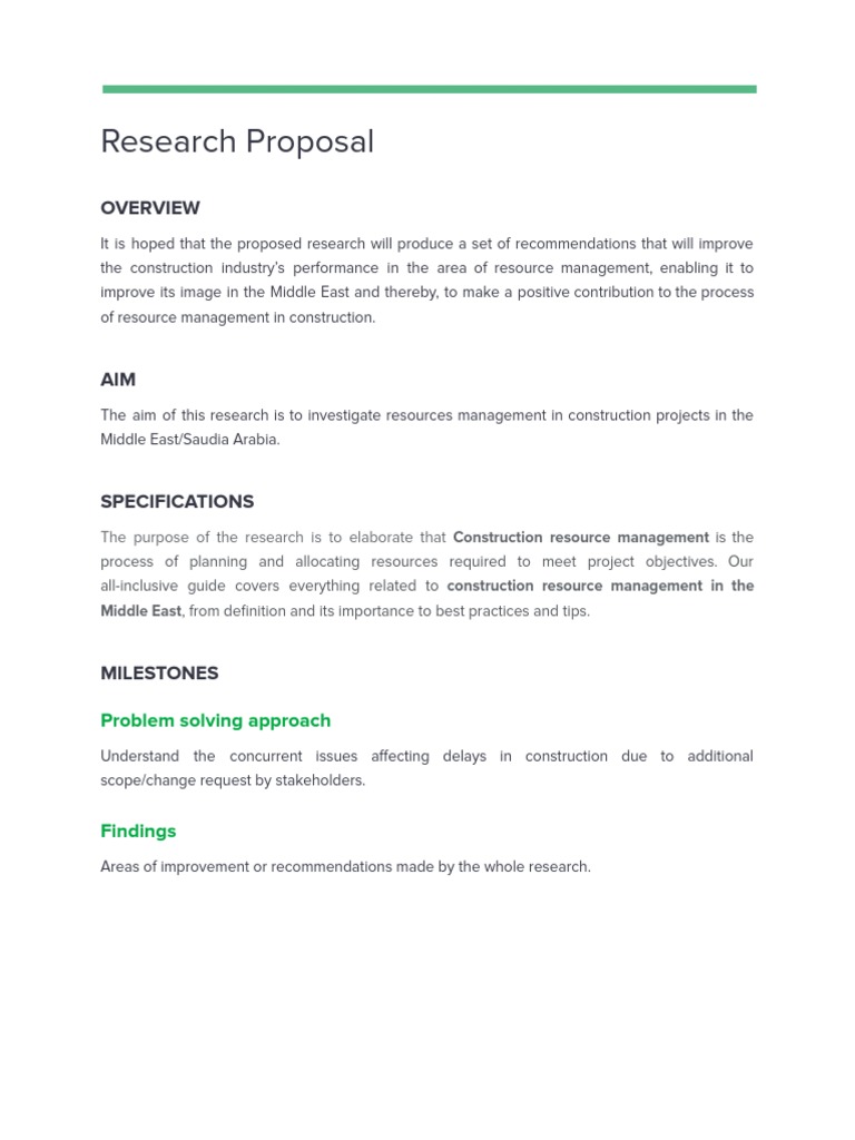 Research Proposal: Problem Solving Approach | PDF
