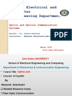 DDIT, Electrical and Computer Engineering Department: Optics and Optical Communication Systems