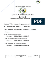 Module Title: Processing Customer Transaction TTLM Code: EIS BAW2 TTLM-0919v1 This Module Includes The Following Learning Guides