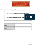 Student Assessment Booklet: SIT40516 Certificate IV in Commercial Cookery