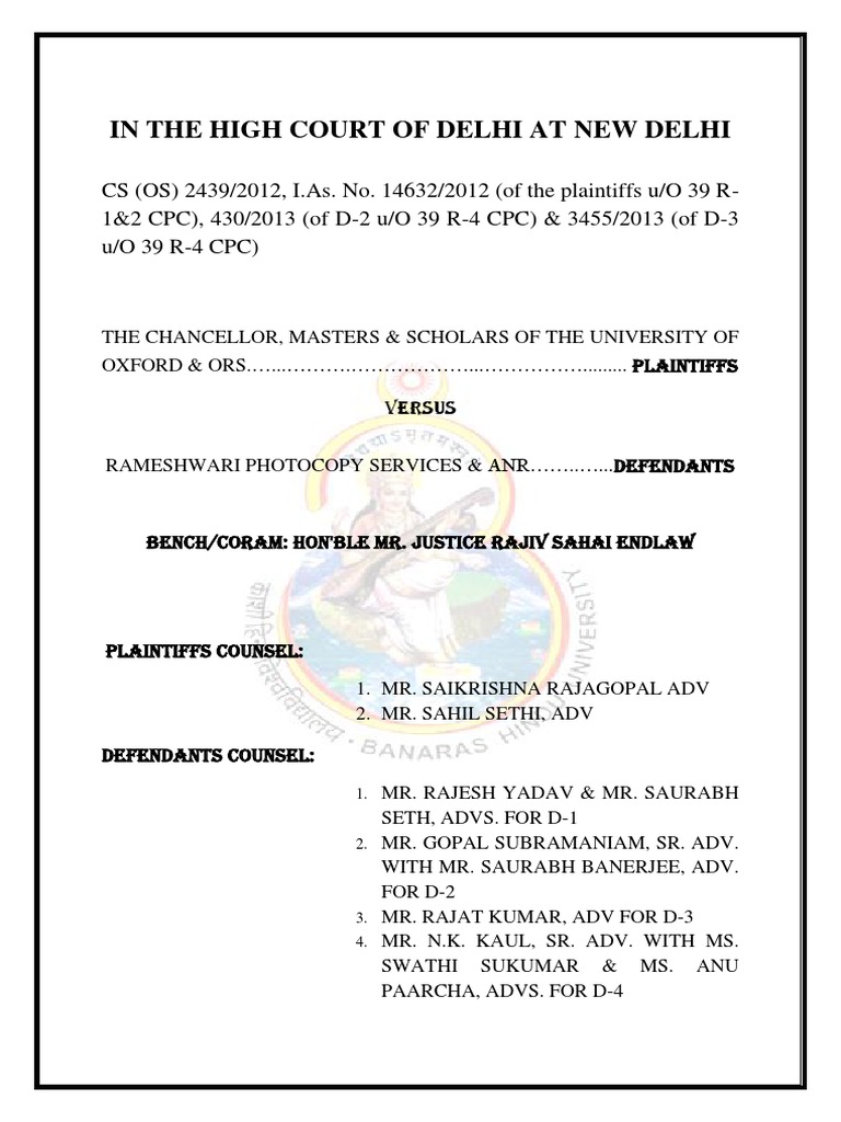 IN THE HIGH COURT OF DELHI AT New Delhi2 | PDF | Justice | Ethical ...