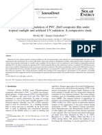 Photocatalytic Degradation of Pvc-Zno Composite Film Under Tropical Sunlight and Artificial Uv Radiation: A Comparative Study