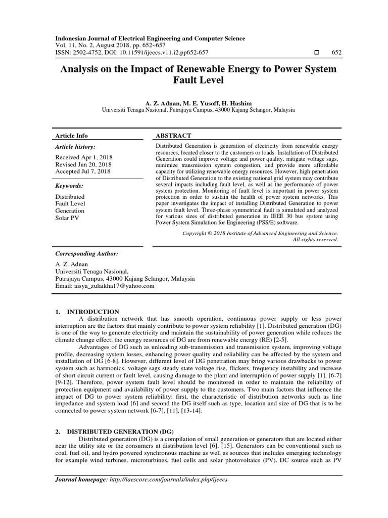 Analysis On The Impact of Renewable Energy To Powe | PDF | Distributed ...