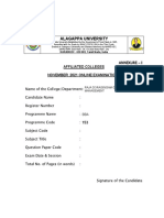 Alagappa University: Affiliated Colleges November 2021 Online Examinations