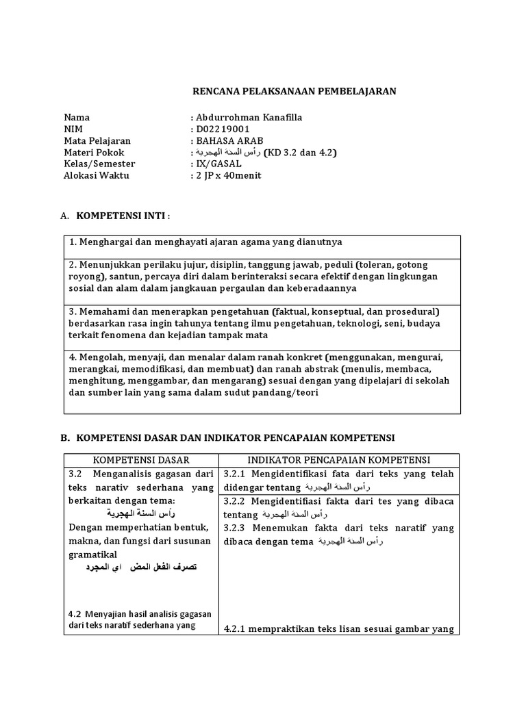 Contoh RPP Dan Indikator | PDF