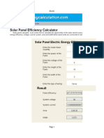 Solar Panel Electric Energy Efficiency Calculation