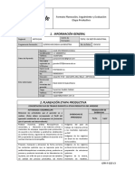 Información General: Formato Planeación, Seguimiento y Evaluación Etapa Productiva