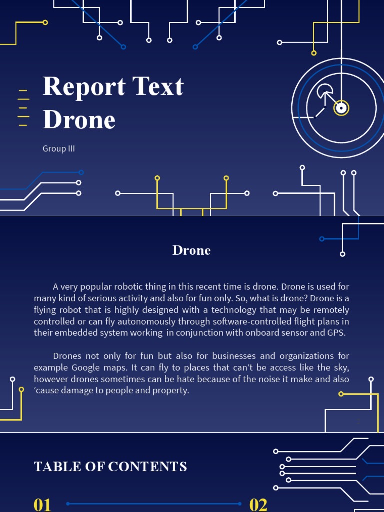 Report Text About Drone | PDF | Unmanned Aerial Vehicle | Robotics