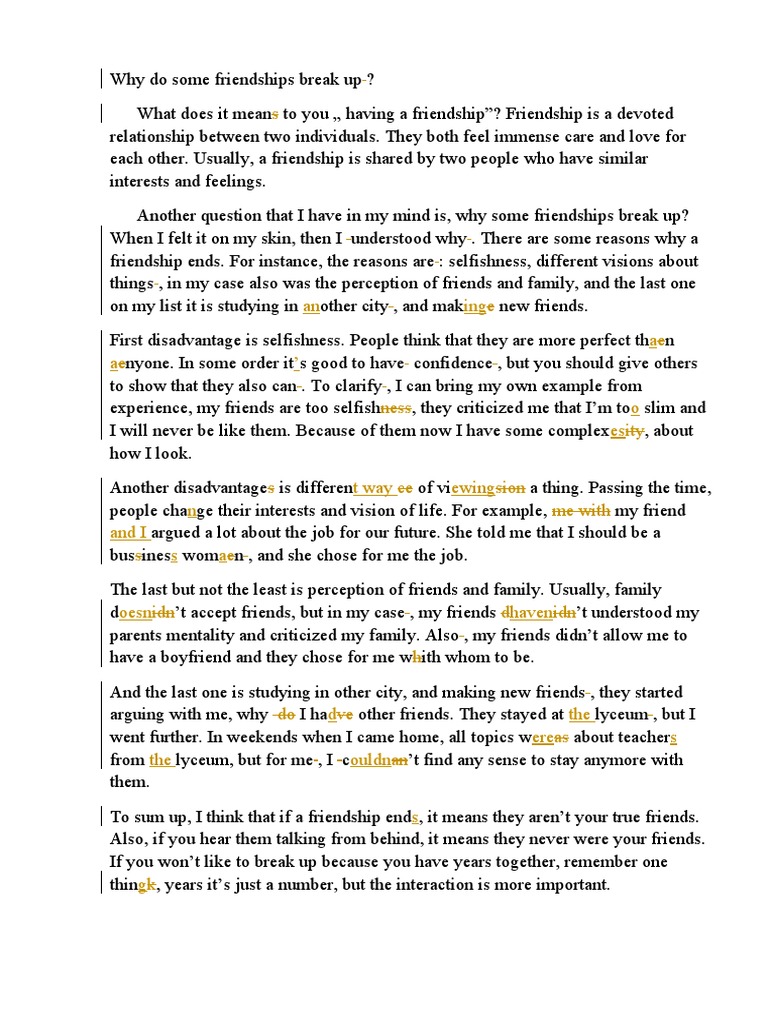 Reasons Friendships Break Up | PDF | Wellness