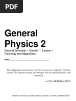 General Physics 2: Second Semester - Quarter 1, Lesson 1 Electricity and Magnetism