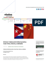 Artículo_ Colaboración Biofarmacéutica Cuba-China, Historia y Re