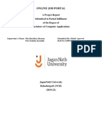 Online Job Portal: A Project Report Submitted in Partial Fulfilment of The Degree of Bachelors of Computer Applications